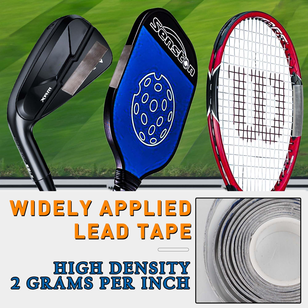 2 Grams Per Inch Golf Lead Tape | 1/2''x 60'' Adhesive Lead Tape | Add Swing Weight for Golf Tennis Racket Pickleball Paddle Adjust Weight