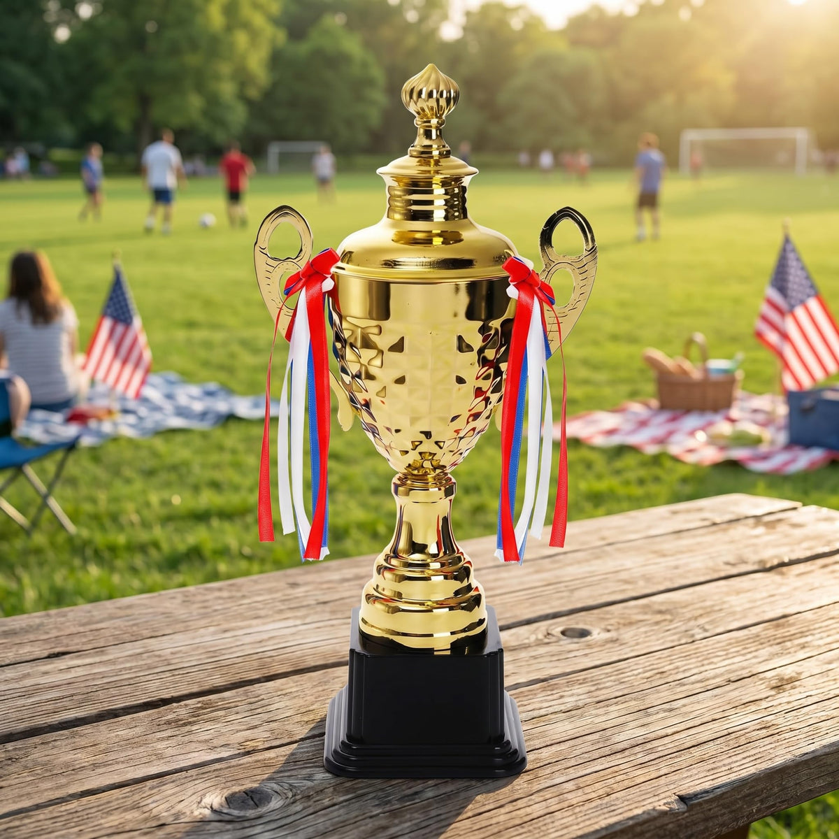 Fasmov Large Trophy Cup, Gold Trophy Award Cup for Sports, Tournaments, Competitions, 1st Place Award, Ceremony Celebration Party Gift, 14.5 inches