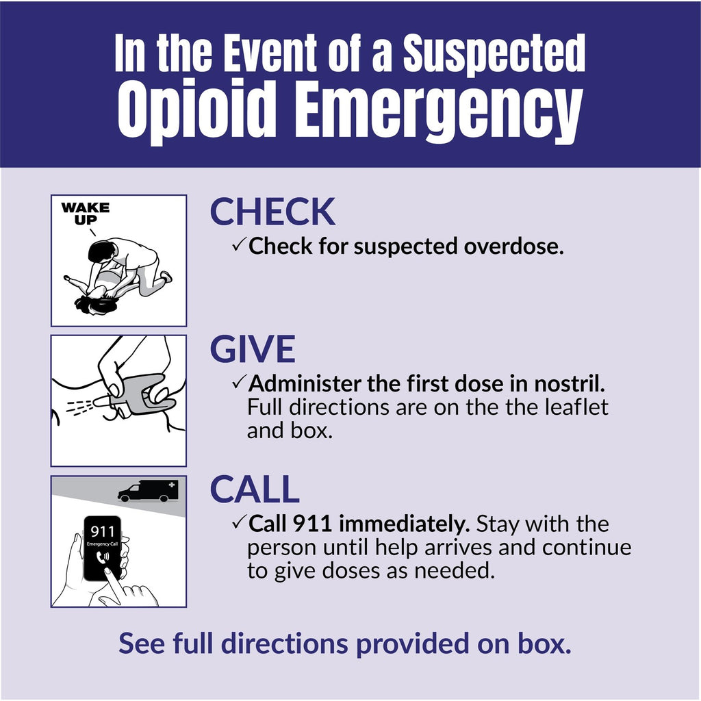Padagis Naloxone HCI Nasal Spray, 4 mg – Emergency Treatment for Opioid Overdose - Rapid-Response Opioid Overdose Reversal, 2 Dose Single Use Nasal Spray