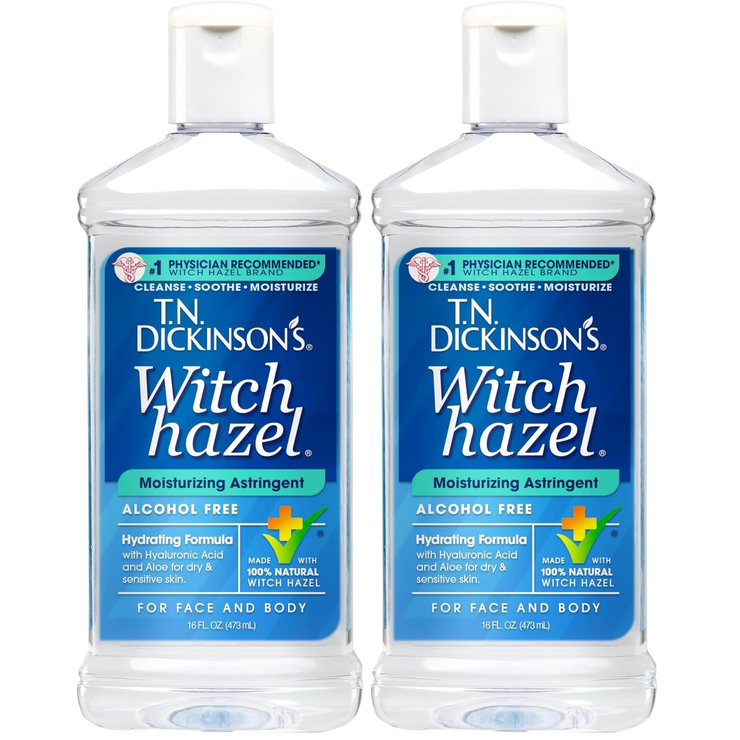 T.N. Dickinson's Witch Hazel Moisturizing Astringent | Alcohol Free | 16 Oz | 100% Natural Witch Hazel Calms, Nourishes & Hydrates Skin; for Face & Body
