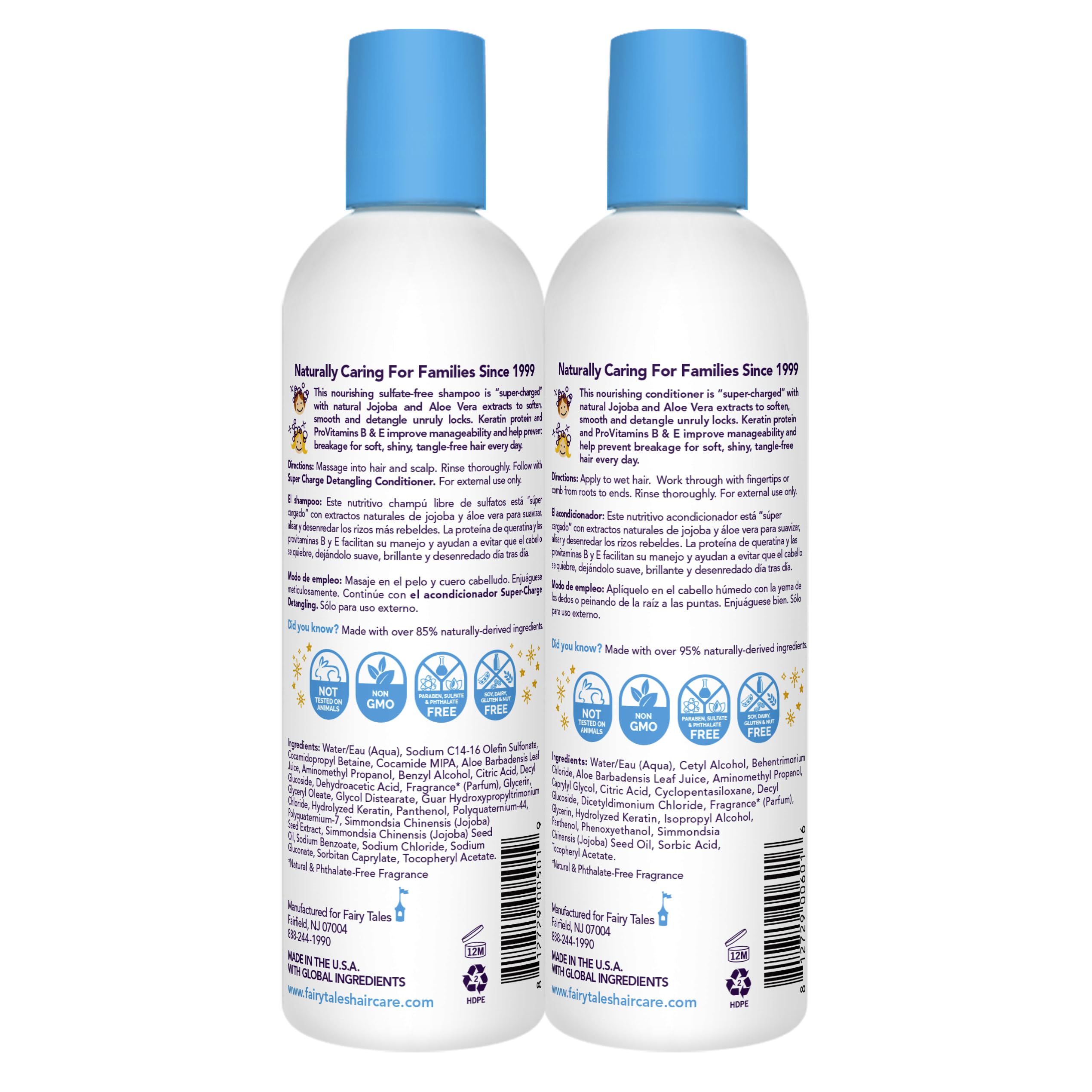 Fairy Tales Tangle Tamer Detangling Shampoo & Conditioner Kids 12 Oz | 2 Pack, Ultra Moisturizing, Anti Frizz Protection, Paraben Free, Sulfate Free