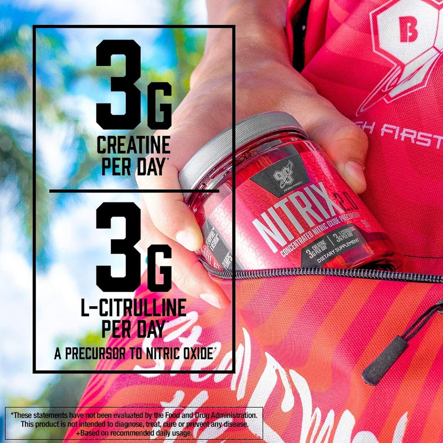 Buy now BSN NITRIX 2.0, Workout Supplement, Nitric Oxide Precursors, 3g Creatine, 3g L Citrulline, L-Citrulline, Supports Workout Performance, Pumps, Muscle Recovery and Endurance, 90 Tablets, 30 Servings at indiglob india