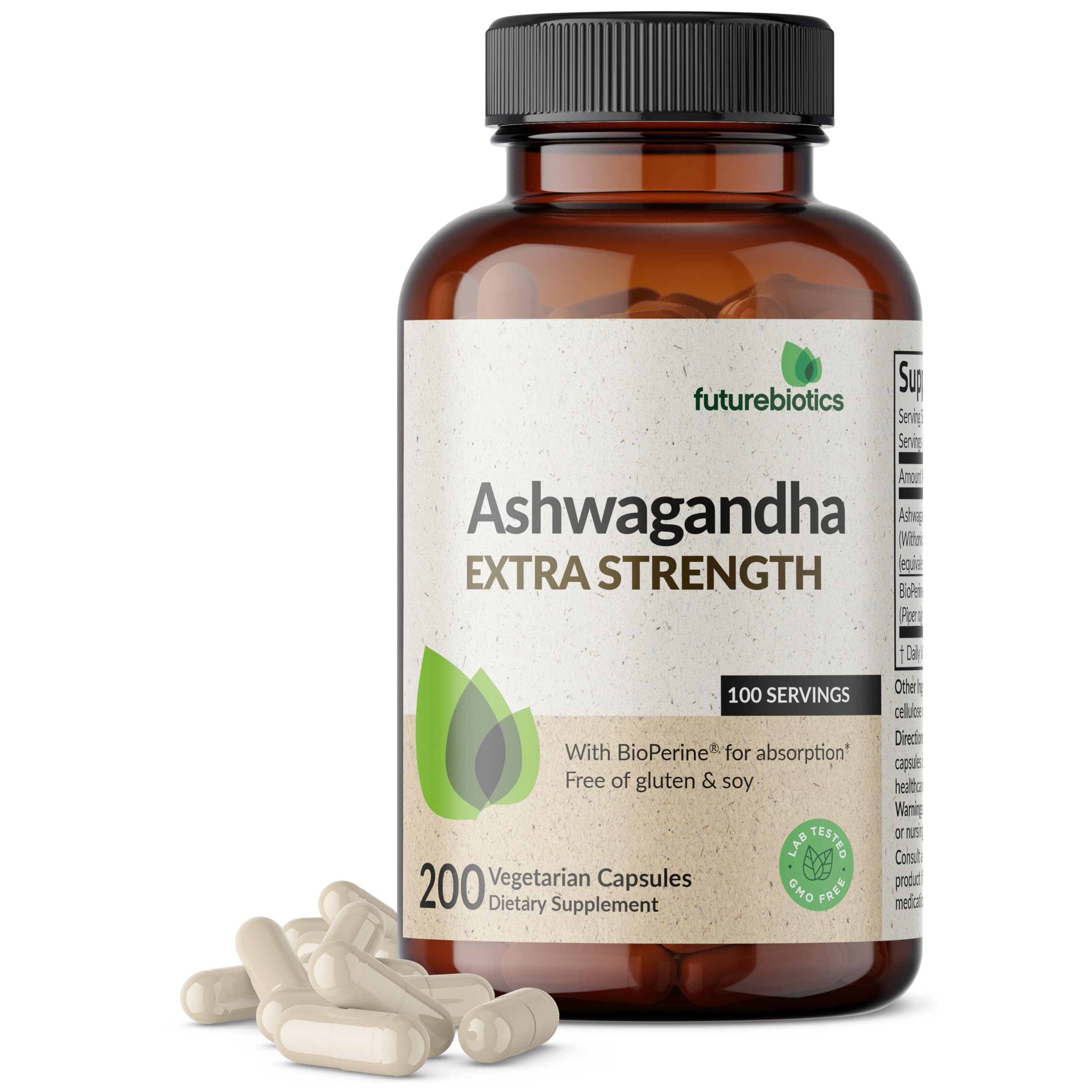 Buy now Futurebiotics Ashwagandha Extra Strength Stress & Mood Support with BioPerine - Non GMO Formula, 120 Vegetarian Capsules 200 Count (Pack of 1) at indiglob india
