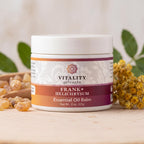Vitality Extracts Frank+ Helichrysum Balm - 2oz, Frankincense Boswellia Serrata, Helichrysum Gymnocephalum, All-Natural Relief, Skin Soothing, Beeswax