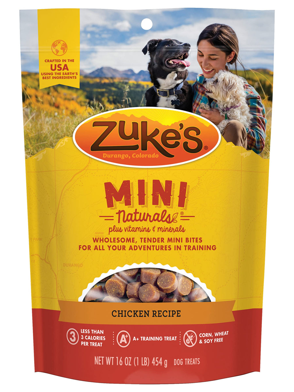 Zuke's Mini Naturals Dog Training Treats, Soft Mini Dog Treats with Vitamins & Minerals, Made for All Breed Sizes Chicken, 16 Ounce (Pack of 2)