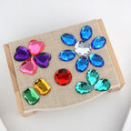 128Pcs Large 1 Inch Acrylic Diamond Jewels for Crafts, Flat Back Gems with 140 Adhesive Dots, Stick on Pirate Treasure Chest Fillers, Assorted Colorful Stones for DIY Projects