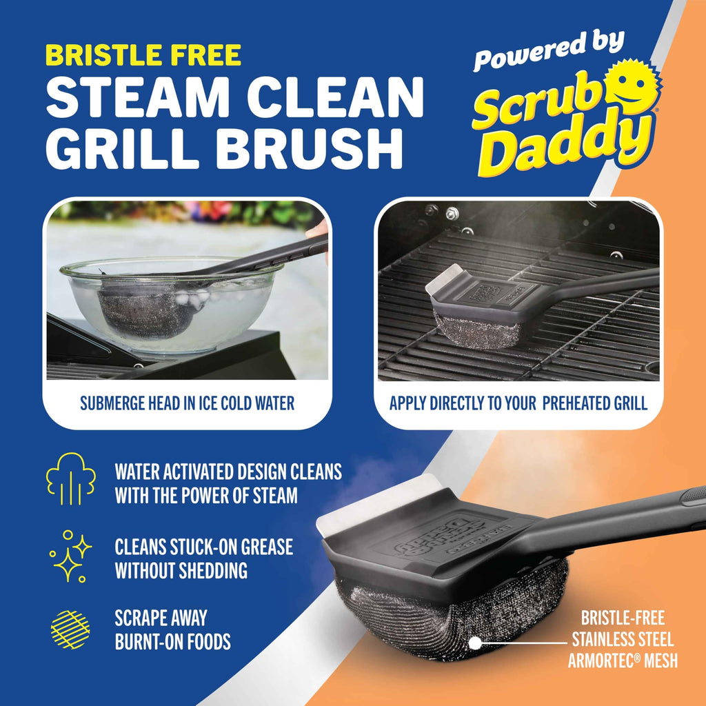 Mr. Bar-B-Q Steam Clean Bristle Free Grill Brush Powered by Scrub Daddy