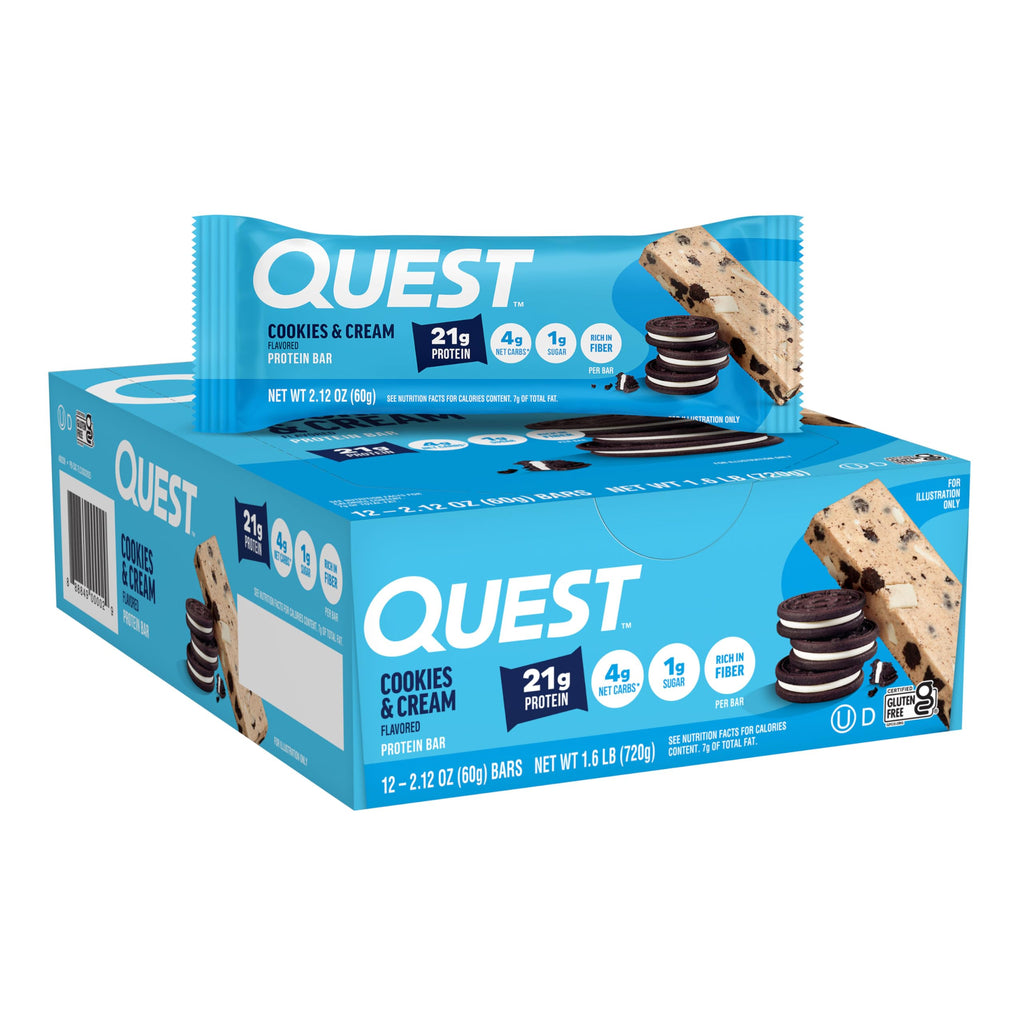 Buy now Quest Nutrition Chocolate Brownie Protein Bar, 20g Protein, 1g Sugar, 4g Net Carb, High Fiber, Gluten Free, 12 Count at indiglob india