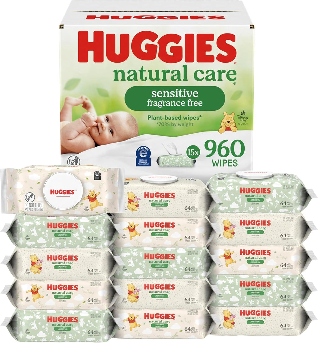 Buy now Baby Wipes, Huggies Natural Care Sensitive Baby Diaper Wipes, Unscented, Hypoallergenic, 1 Flip-Top Packs (56 Wipes Total) at indiglob india