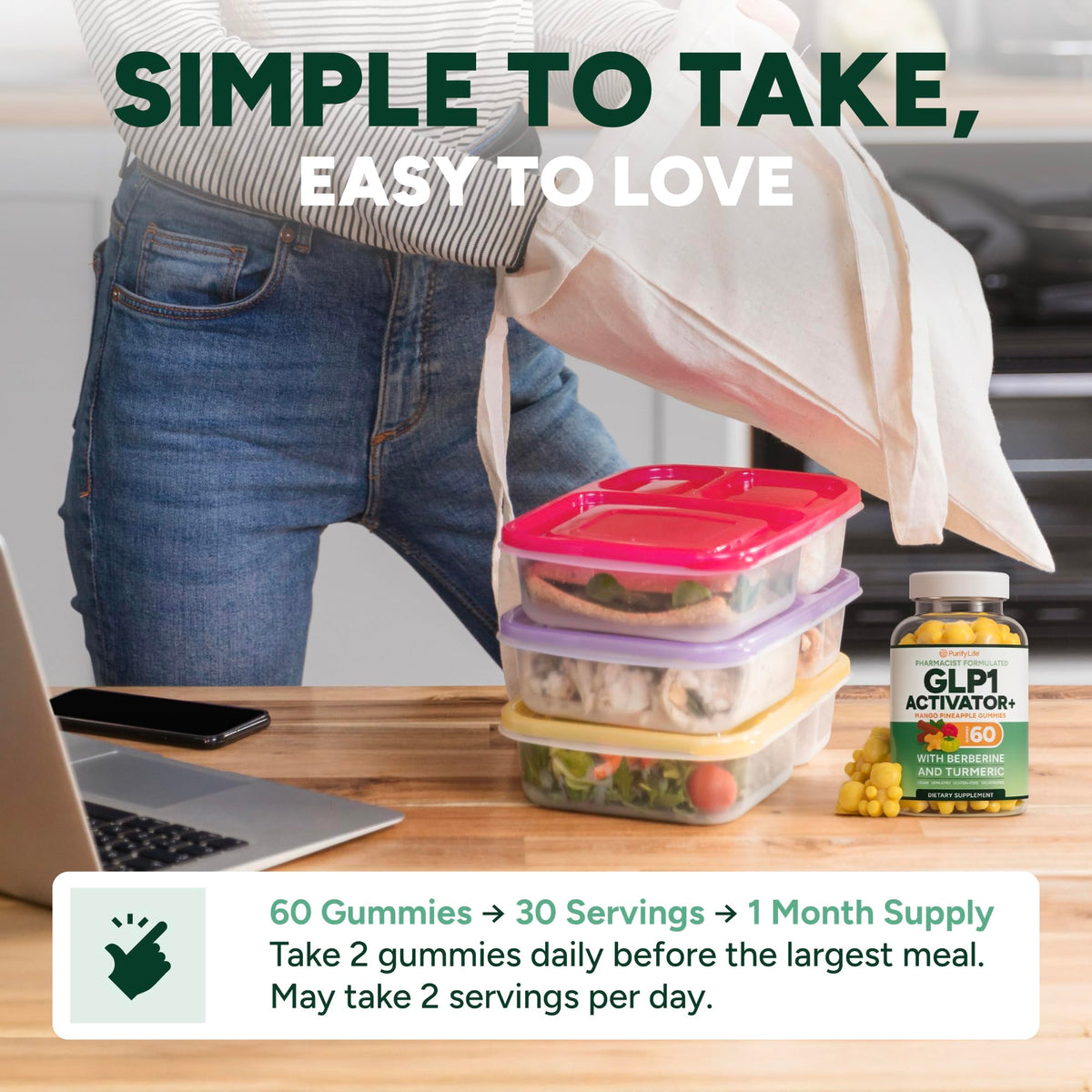 Sugar-Free GLP-1 Support Gummies with Berberine, Cinnamon and Turmeric