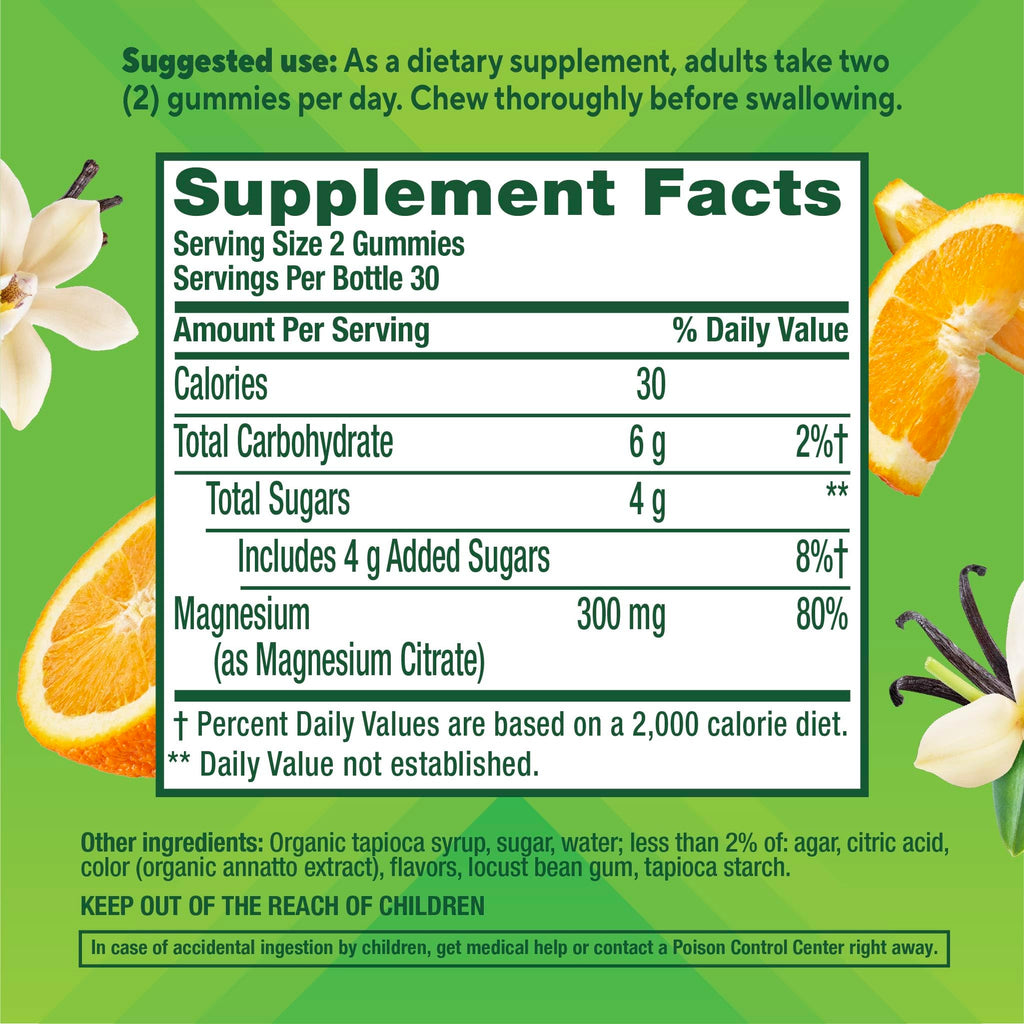 Vitafusion Magnesium Citrate Gummies | Extra Strength 300 mg Per 2 Gummies