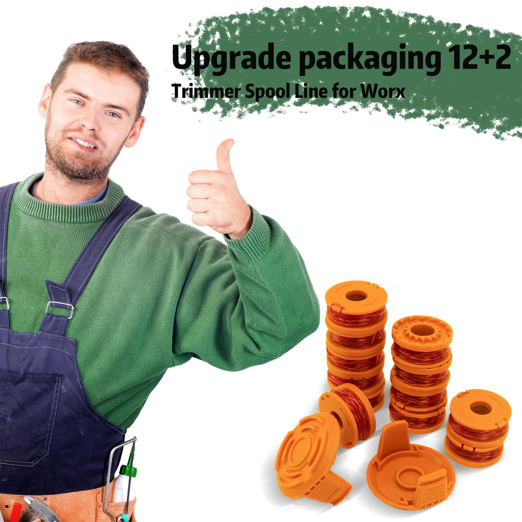 Trimmer Spool Line for Worx WA0010, 0.065 in Weed Eater String, 14 Pack