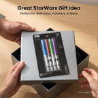 Yoobi x Star Wars Lightsaber Ballpoint Pens, Black Ink, Pack of 4, Teen & Adults