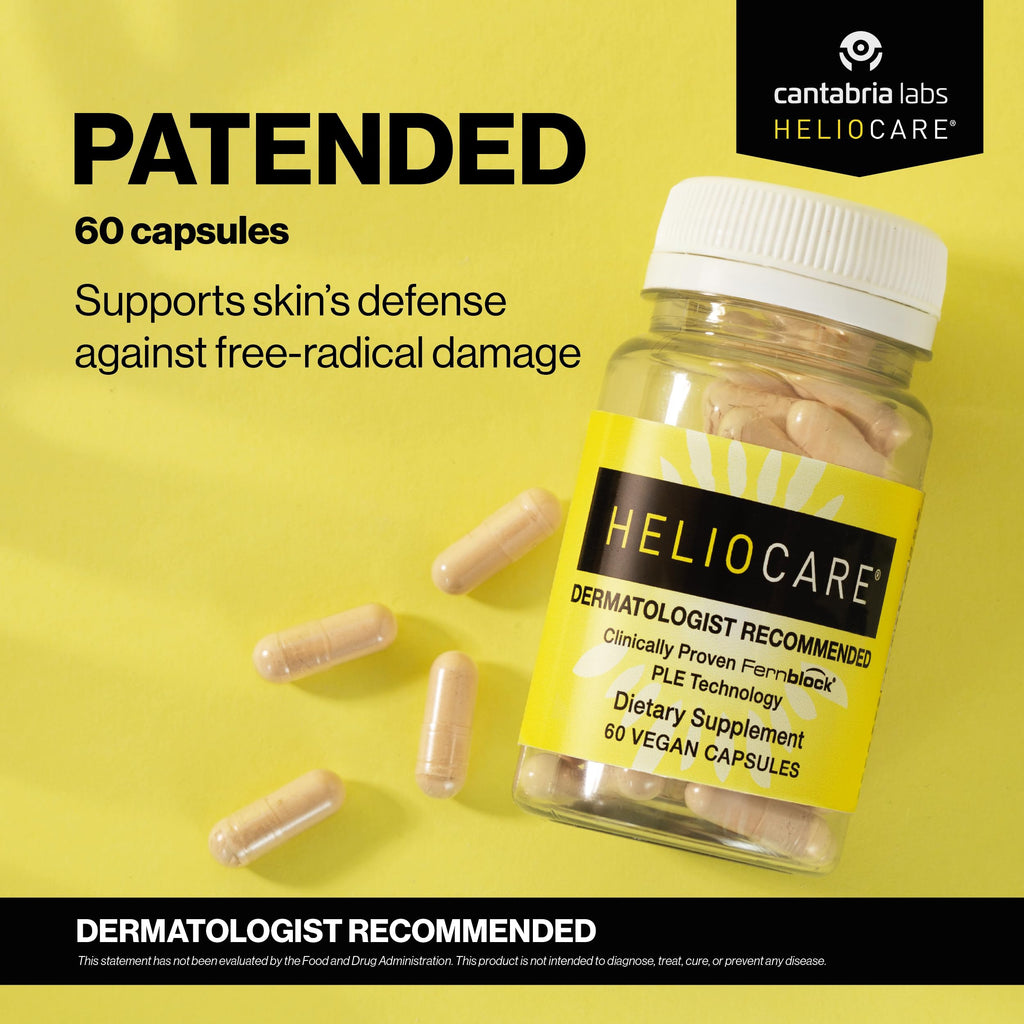 Heliocare Supplement with Polypodium Leucotomos Extract 240mg, 60 Capsules | Patented Skin Health Daily Antioxidant Clinically Proven to Fight Sun Damage & Reduce Photoaging, Dermatologist Formulated