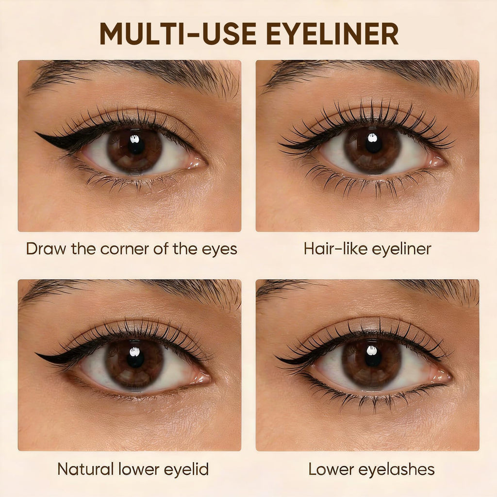 JUDYDOLL Ultra-Fine Liquid Eyeliner-Precision Tip for Wing Line, Smudge-Proof, Quick-Drying, Waterproof, Easy to Get Inner Corner Lined, Hooded Eyes-Friendly (#01 Black)