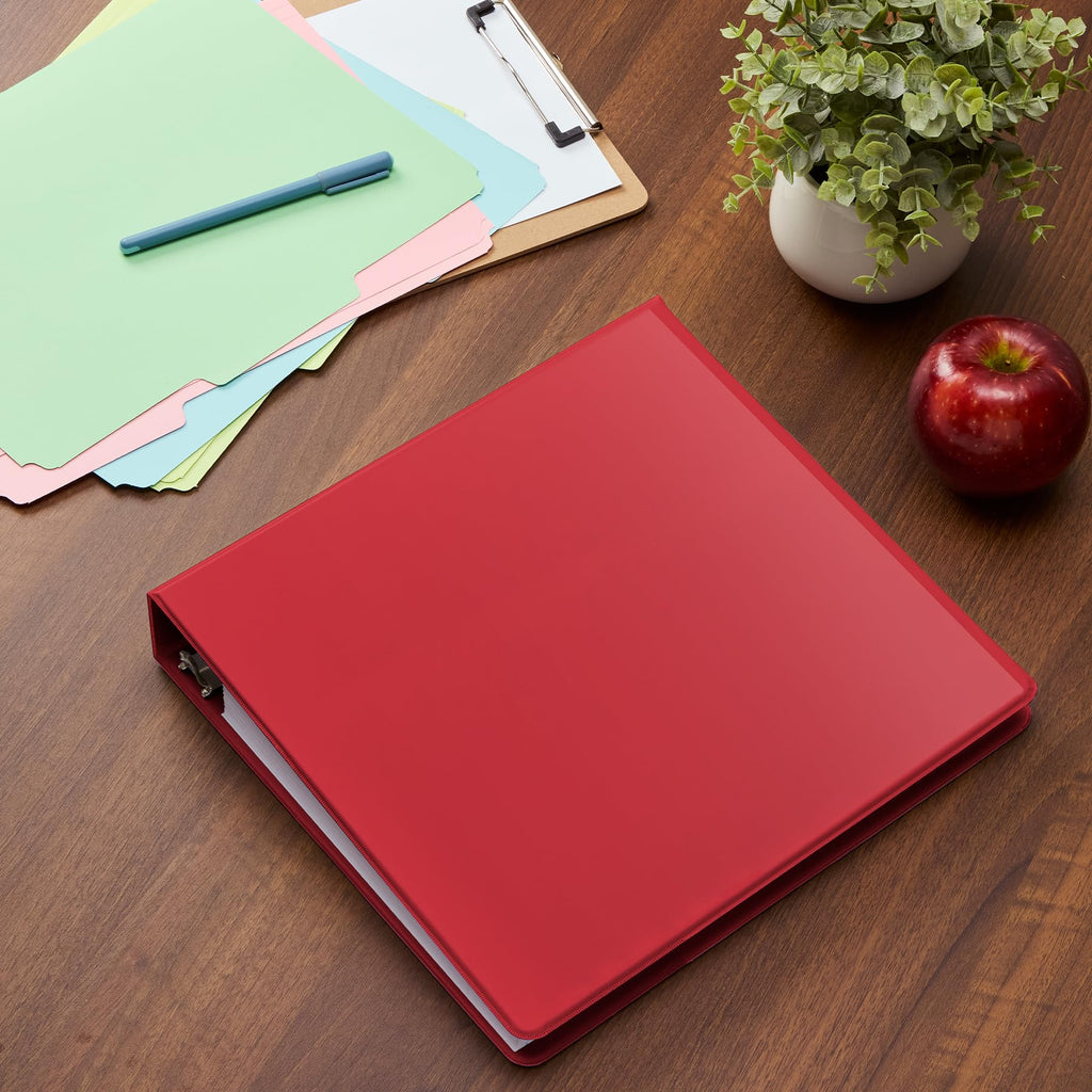 Oxford 2 Inch 3 Ring Binder, Bright Red, Holds 540 Sheets, 2 Pockets