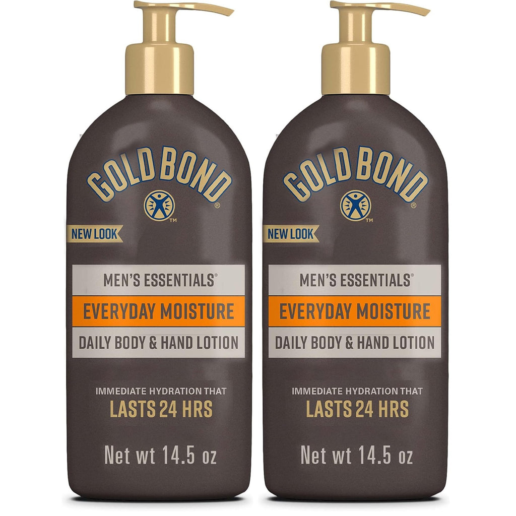 Gold Bond Men's Essentials Daily Body & Hand Lotion for Men, 24 oz | Everyday moisture with Vitamin C, hydrating lotion formulated for men's dry skin, value size, 24hr hydration