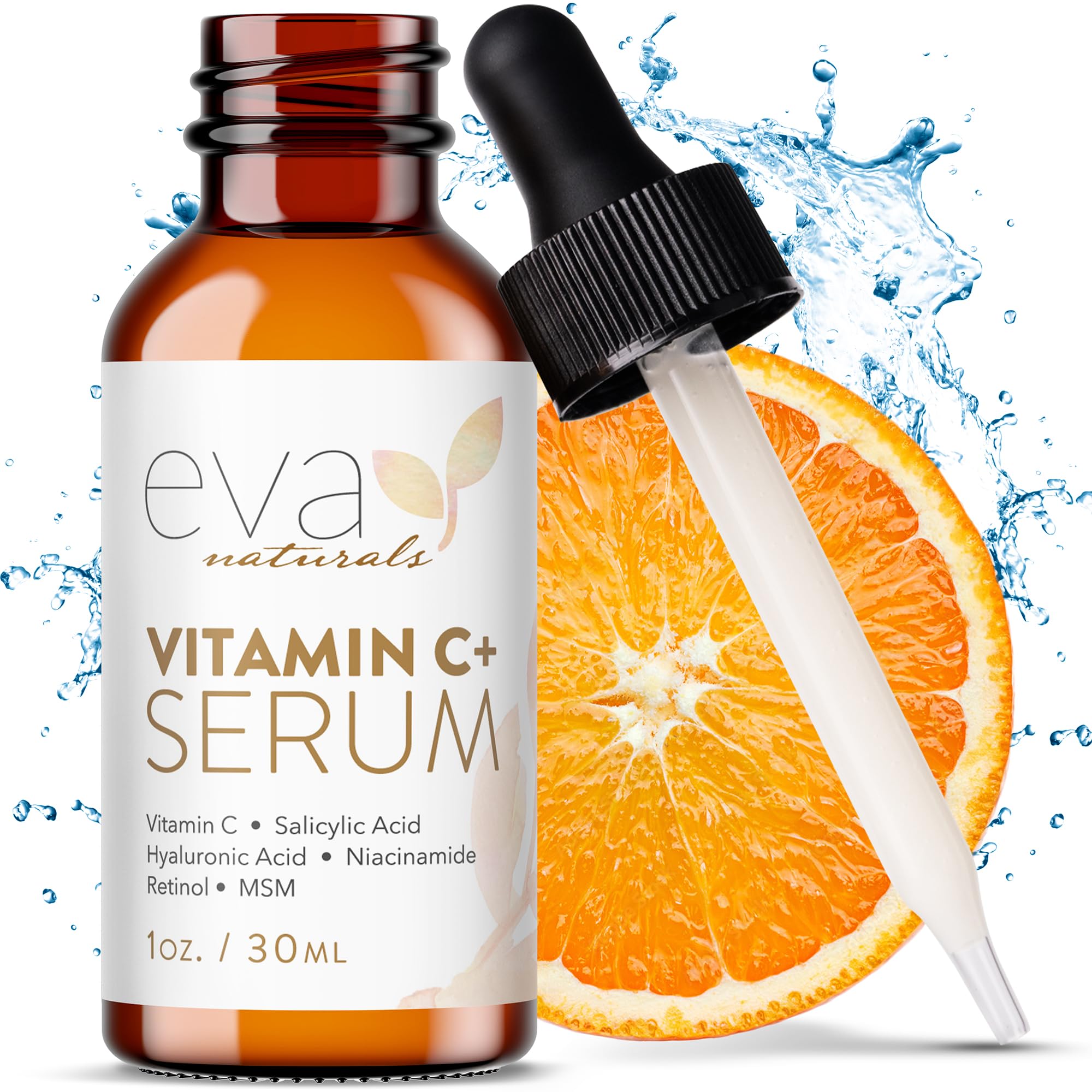 Buy now Eva Naturals Vitamin C Serum Plus – Facial Serum with Hyaluronic Acid, Niacinamide, Retinol, and Salicylic Acid – Hydrating and Smoothing Skin Formula – 2 oz Regular 1 Fl Oz (Pack of 1) at indiglob india