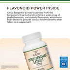 Citrus Bergamot Extract 1,000mg, Supports Healthy Cholesterol, 60 Capsules | Full-Spectrum Citrus Polyphenols, Supports Heart Health, Healthy Cholesterol + Triglyceride Levels, Third-Party Tested