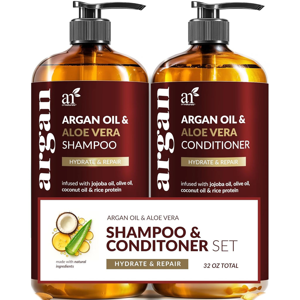 Buy now Argan Oil Shampoo and Conditioner Set - Sulfate-Free Formula with Nourishing Moroccan Oil and Keratin -for All Hair, Curly or Straight - Hydrate Repair Defy Frizz for Salon-like Results!16 Fl Oz 2 PK at indiglob india