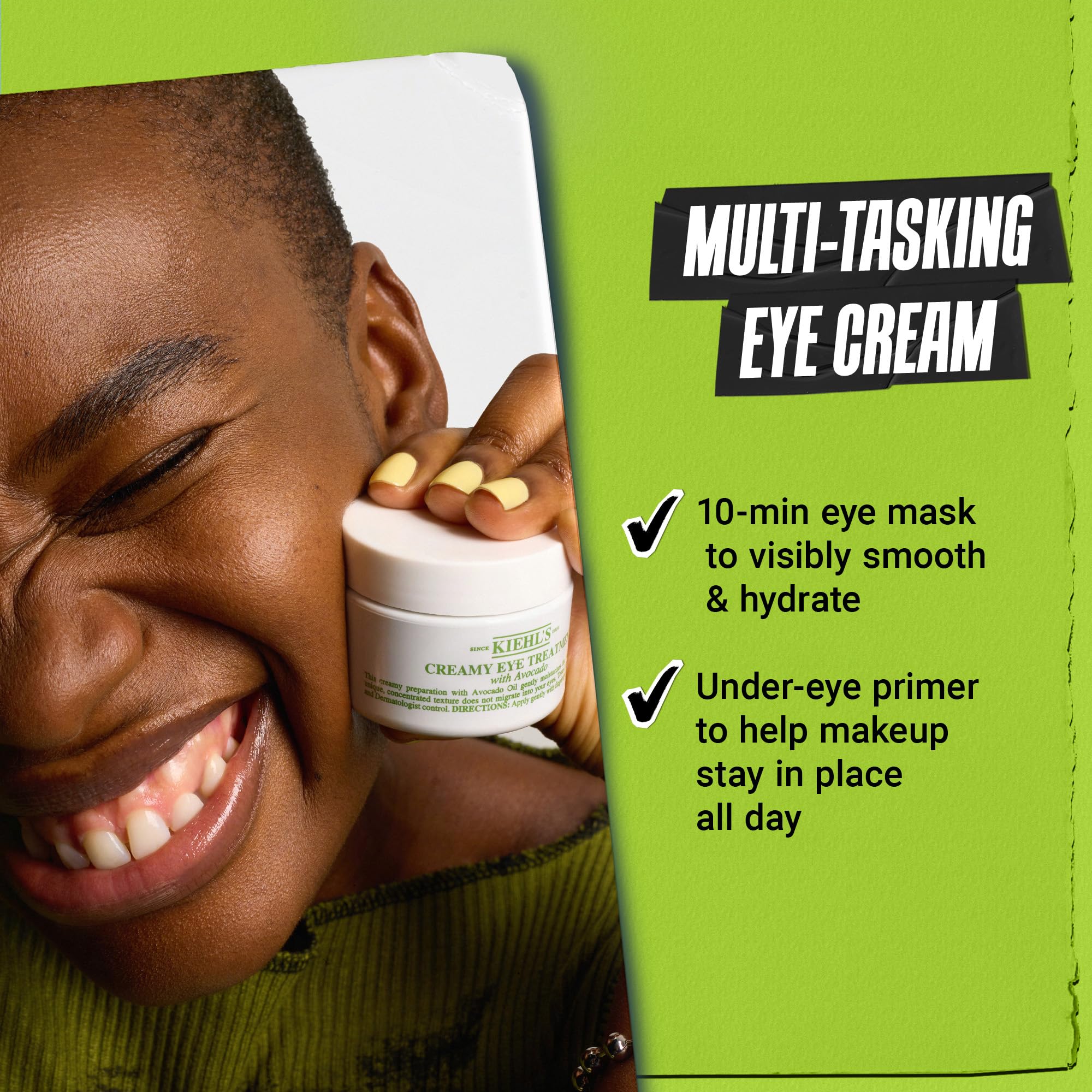 Kiehl's - Avocado Eye Treatment, for Dry Lines & Puffiness | Under Eye Cream with Avocado Oil & Caffeine - Daily Hydrating, Depuffing, and Smoothing Eye Treatment