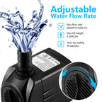 CWKJ 400GPH Submersible Fountain Water Pump for Pond Aquarium Hydroponics