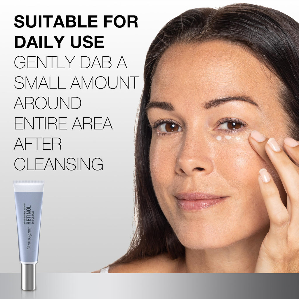 Neutrogena Rapid Wrinkle Repair Retinol Eye Cream, 0.5 fl. oz | For Dark Circles, Anti-Aging Under Eye Cream, Retinol & Hyaluronic Acid, Fine Lines Wrinkles & Dark Spots