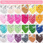 Buy now JHYlilia 1800Pcs 6mm Pearl Beads for Crafts, 24 Colors Round Pearls Beads with Holes for Jewelry Making Handcrafted Loose Spacer for Crafts Jewelry Making Necklaces Bracelets at indiglob india