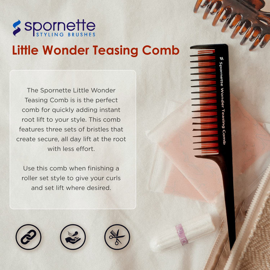 Buy now Spornette Little Wonder Rat Tail Comb - Hair Comb for Teasing, Backcombing & Sectioning - Adds Hair Volume to Fine & Thinning Hair - Heat-Resistant, Durable & Portable at indiglob india