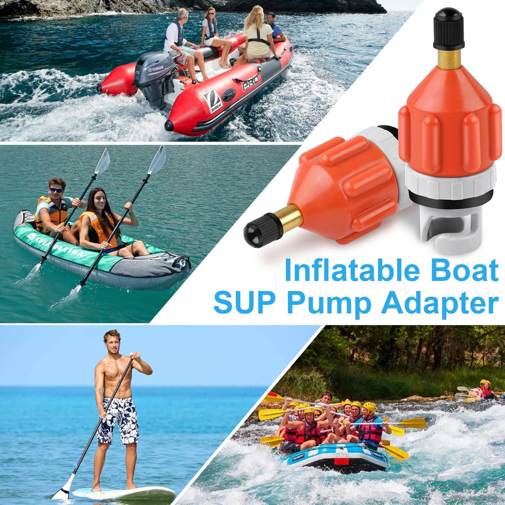 RNSXYAT 2Pcs Stand Up Paddle Board Pump Adapter, Strong Sealing Inflatable Boat SUP Pump Adaptor, Conventional Air Adapter Quickly Inflation, SUP Air Adapters for Stand-Up Paddleboard and Kayak