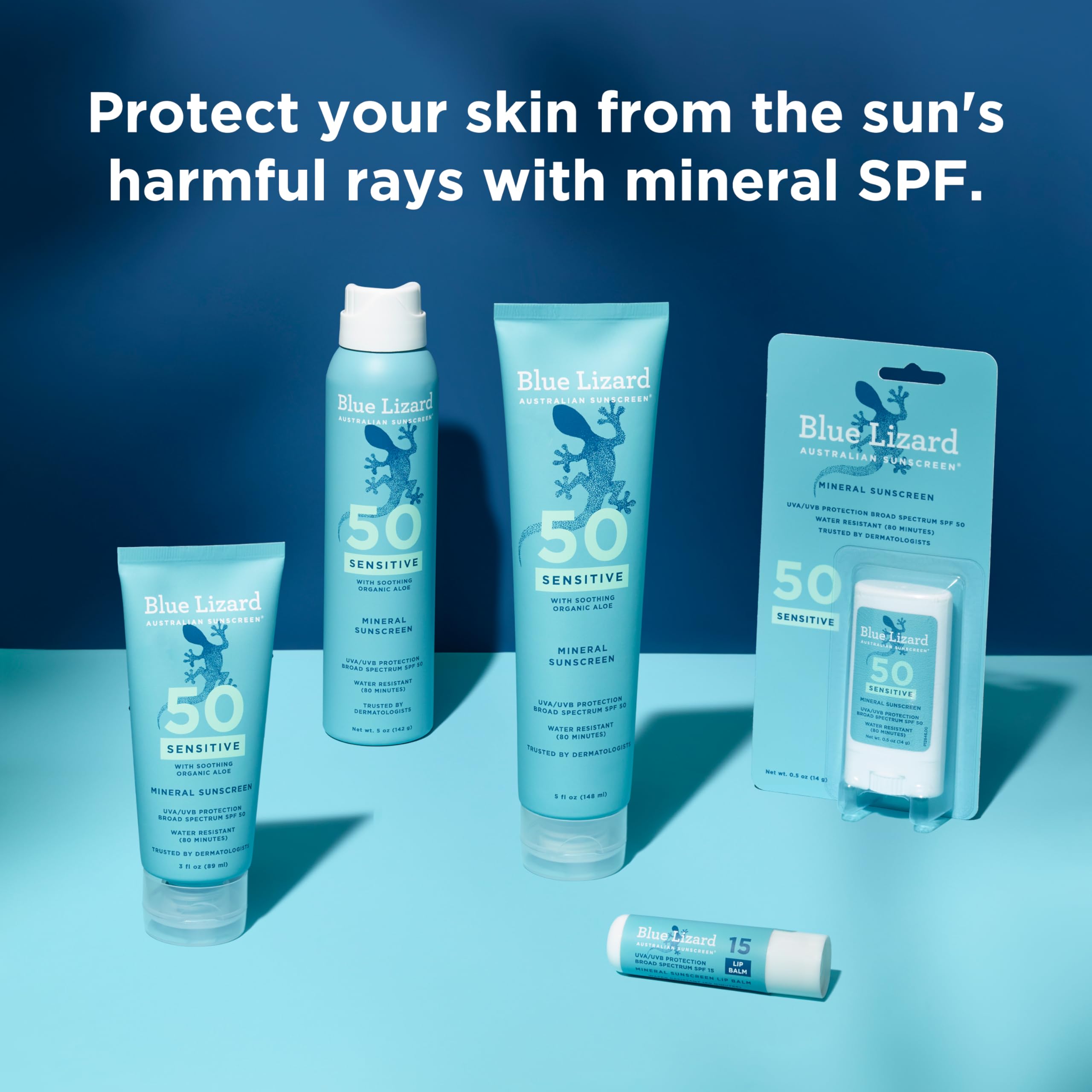 BLUE LIZARD Mineral SPF 15 Lip Balm, 3-Pack: Broad Spectrum Sun Protection, Natural Coconut Flavor, 8 Natural Oils, Infused with Australian Kakadu Plum, Rich in Vitamin C, Vegan, Each Tube 0.13 oz.
