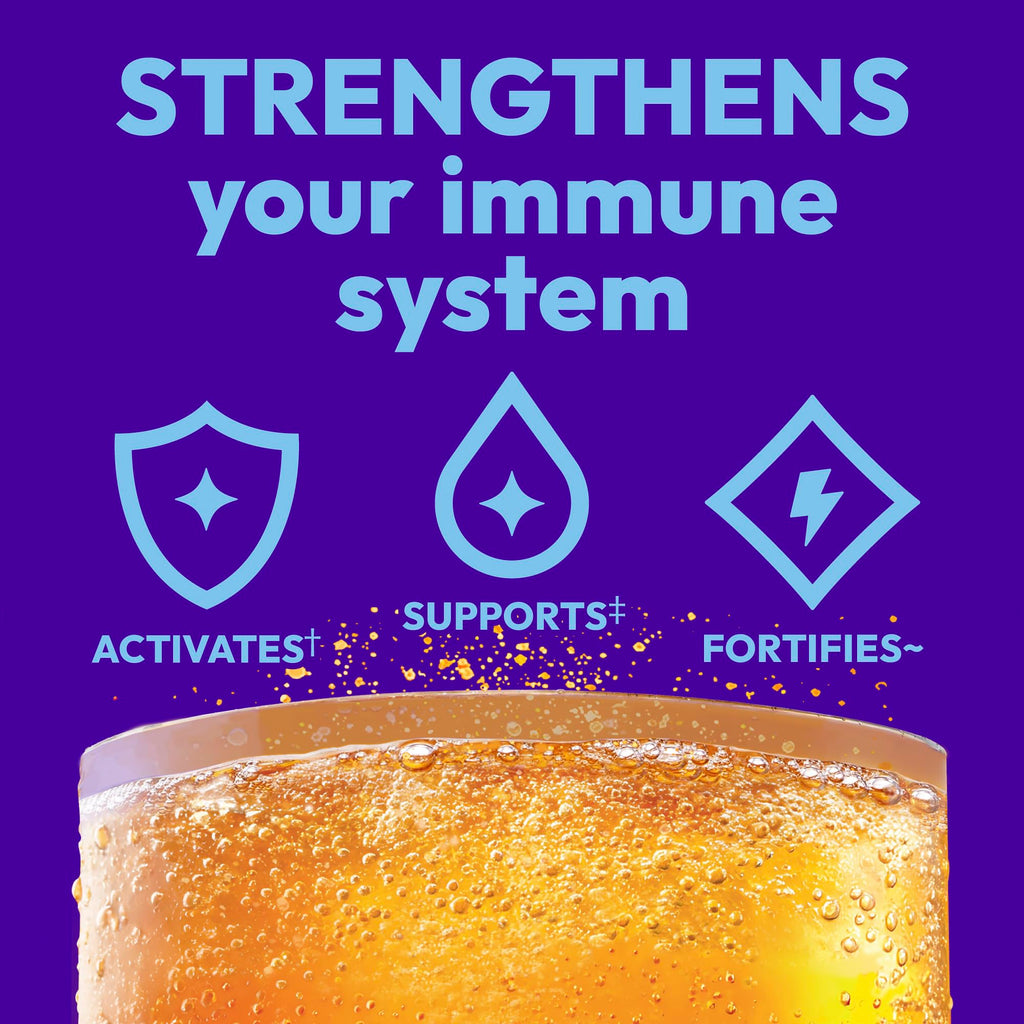 Emergen-C Immune+ Triple Action Immune Support Powder, Super Orange, 30 ct | With BetaVia (R), 1000mg Vitamin C, B Vitamins, Vitamin D and Antioxidants, Super Orange, Back to School Essentials
