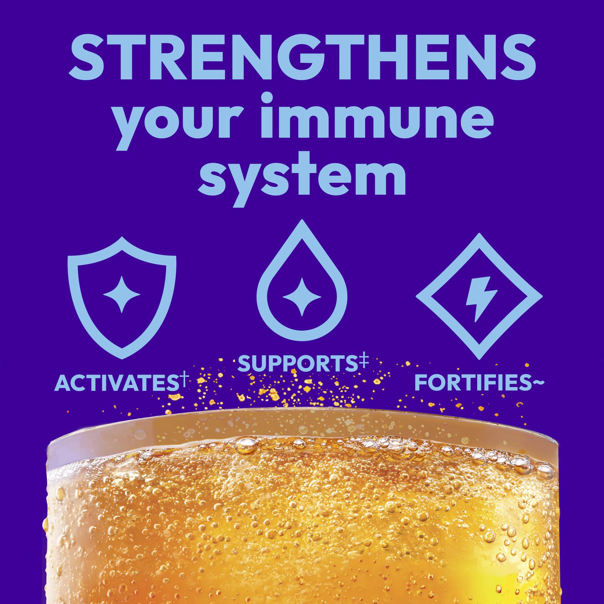 Emergen-C Immune+ Triple Action Immune Support Powder, Super Orange, 30 ct | With BetaVia (R), 1000mg Vitamin C, B Vitamins, Vitamin D and Antioxidants, Super Orange, Back to School Essentials
