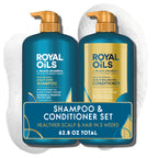 Head & Shoulders Royal Oils Anti-Dandruff Shampoo and Conditioner Twin Pack, 1% Pyrithione Zinc, Curly Hair, Coily Hair, Scalp Relief, Moisture Renewal, 31.4 fl oz Each