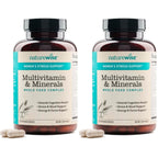 NatureWise Multivitamin for Women + Stress Support with Organic Whole Foods & Natural Minerals - B-Complex + Vitamin C + D3 K2 for Immunity, Hair, Skin & Nails - Non-GMO - 60 Capsules[30-Day Supply]