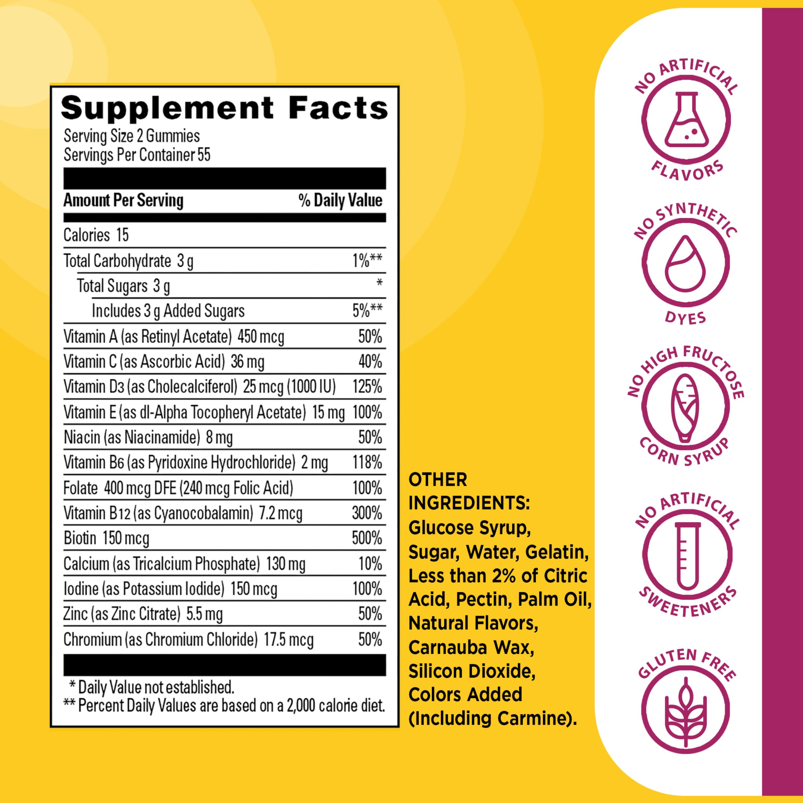 Nature Made Multivitamin for Women, 70 Multi Vitamin Gummies | Womens Gummy Multivitamins for Daily Nutritional Support, Strawberry Flavored, 35 Day Supply