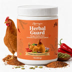 1 lb Chicken Dewormer Powder Chili Mix with Flock Care & Armor Support, Natural Poultry Supplement for Chickens, Chicken Wormer Feed Additive with Chili Pepper & Herb, for Laying Hens & Duck
