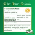 IBgard with Vitamin D, Peppermint Oil Capsules, 48 Capsules | Supports Immune and GI Health, Cramping, Bowel Urgency, Diarrhea, Constipation, Bloating, Amazon Exclusive