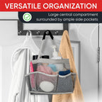 Buy now Masirs Mesh Shower Caddy - 9 Pocket Portable Bathroom Organizer Tote for Travel, Gym & Dorm - Collapsible Small Shower Caddy Bag to Hold Toiletries & Essentials (Gray) at indiglob india