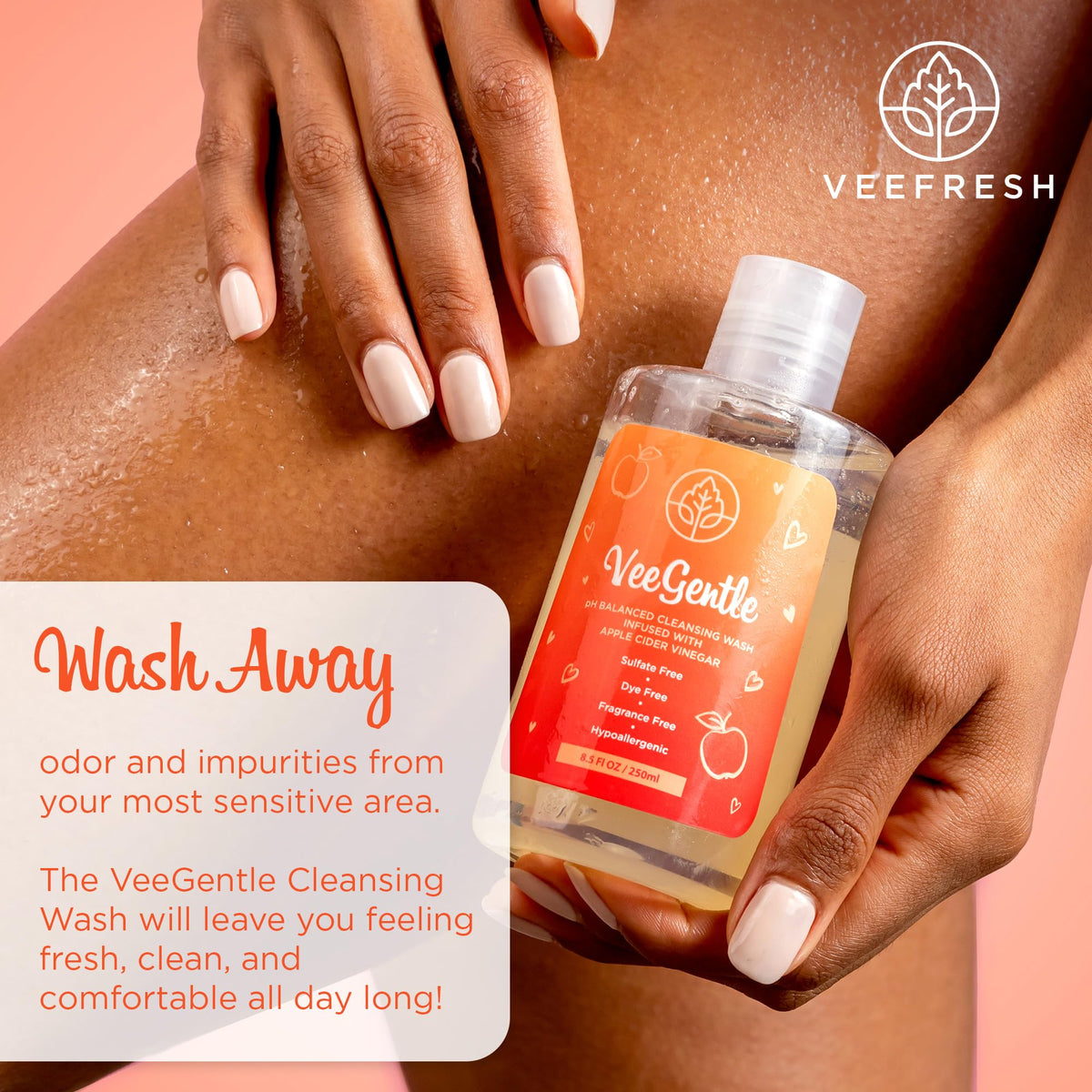VeeFresh VeeGentle pH Balanced Feminine Wash - Apple Cider Vinegar, 250ml