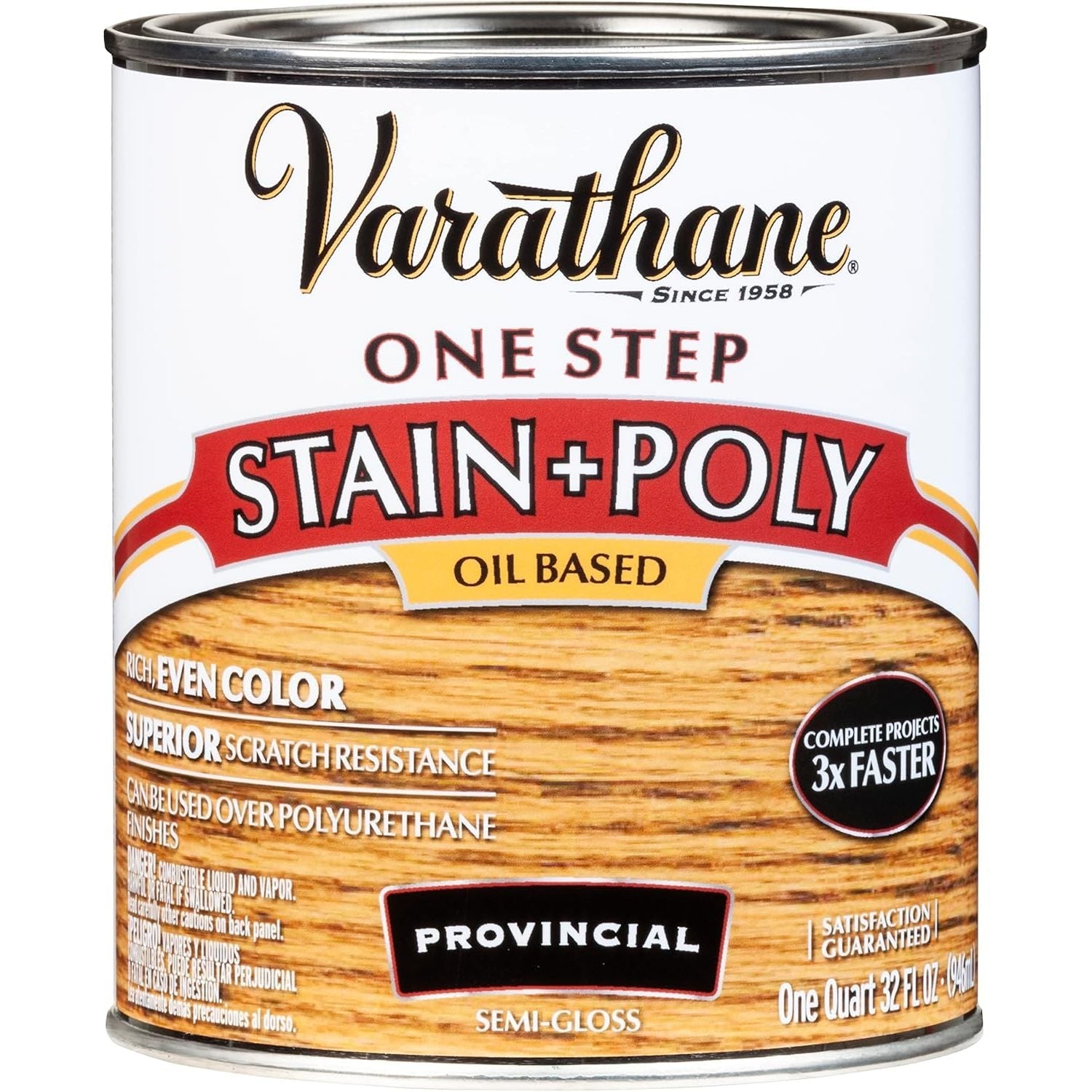 Buy now Varathane 225250H Oil-Based One Step Stain + Poly, Quart, Dark Walnut Quart (Pack of 1) Provincial at indiglob india