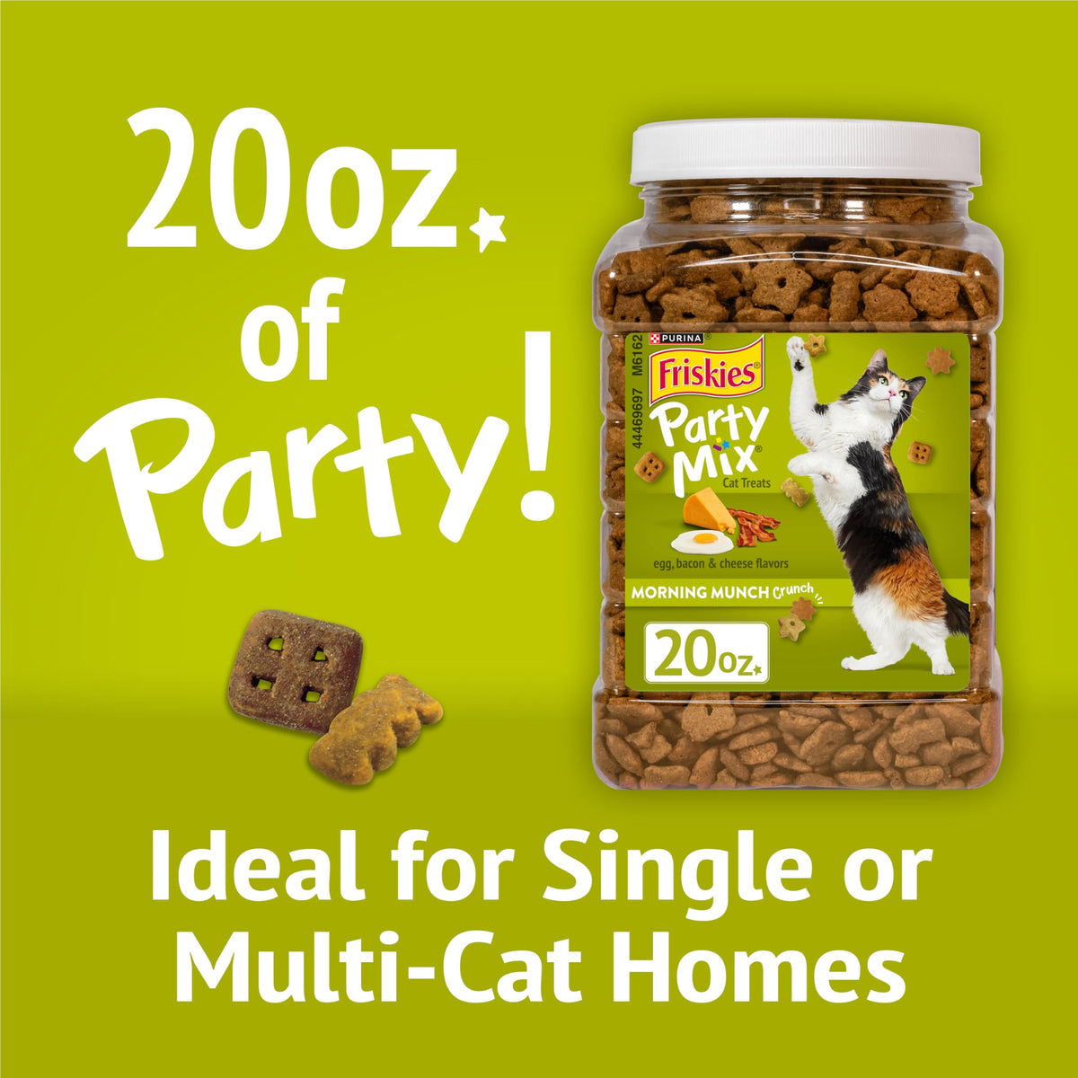 Friskies Purina Party Mix Morning Munch Cat Treats, 20 oz Canister