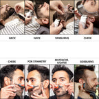 Buy now Men's Beard Shaping Tool With Inbuilt Comb Transparent Template Styling Comb Templates for Goatee Mustache Sideburns, Jaw Cheek/Neck Line, Symmetric/Curve/Step Cut (Clear) at indiglob india