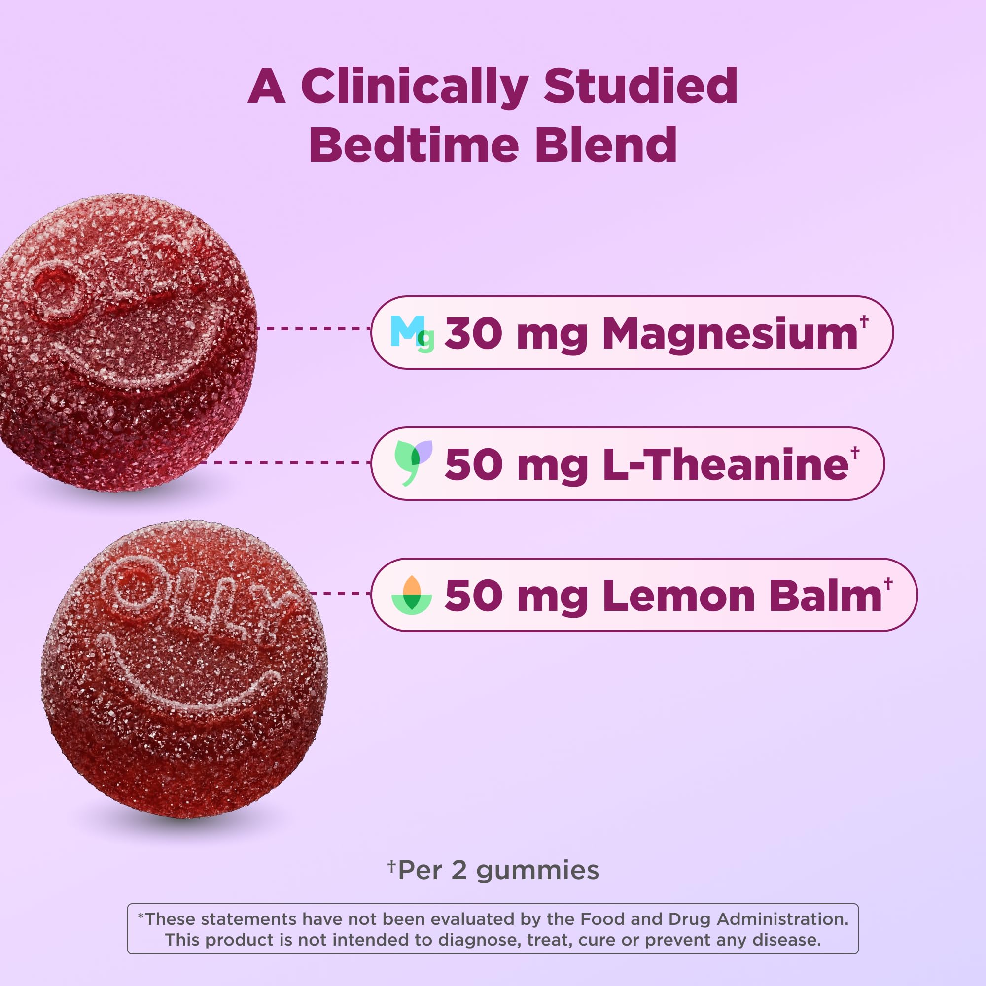 OLLY Kids Melatonin Free Sleep, Magnesium & L-Theanine, Peach - 50 Count