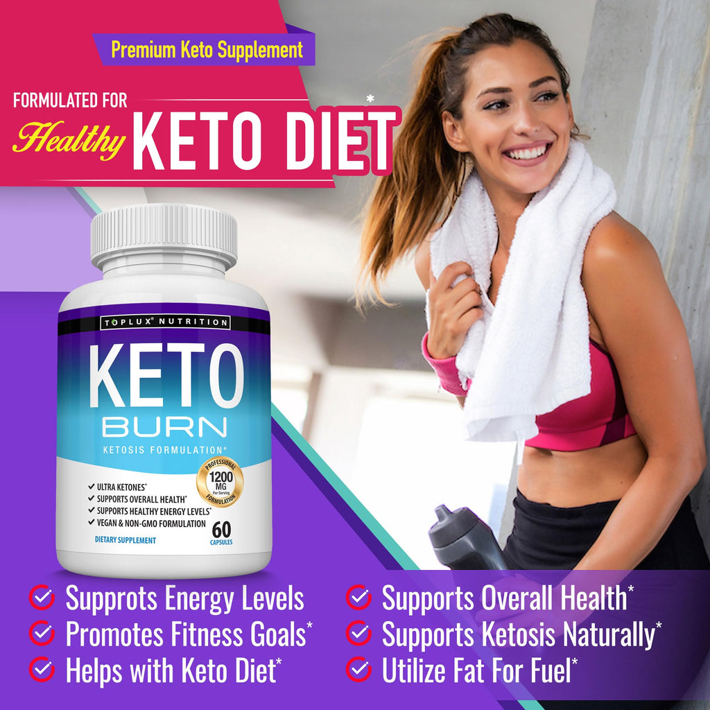 Keto Burn Pills Ketosis - 1200 Mg Ultra Advanced Natural Ketogenic Using Rapsberry Ketone Support Energy Focus Men Women 60 Capsules