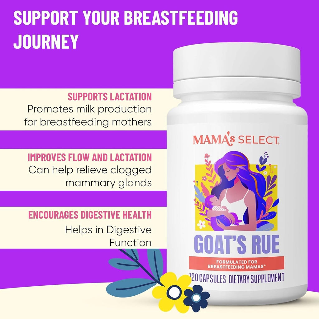 Buy now Mama's Select Organic Goatâ€™s Rue Capsules for Breast Milk Production â€“ Non-GMO, Vegan, Gluten- Free Lactation Support Supplement â€“ Safe & Effective for Nursing Moms â€“ Third-Party Tested at indiglob india