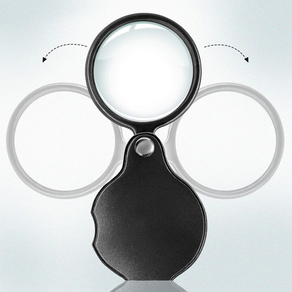 Wapodeai 2pcs 10x Small Pocket Magnify Glass