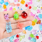 120PCS Mini Resin Animals Bulk, 24 Styles Glow in The Dark Animal Figures