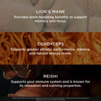 The Genius Brand Mushrooms, 90 Veggie Capsules | Organic Lion's Mane, Cordyceps and Reishi for Immune, Focus and Energy Support, Vegan and Non-GMO Capsules