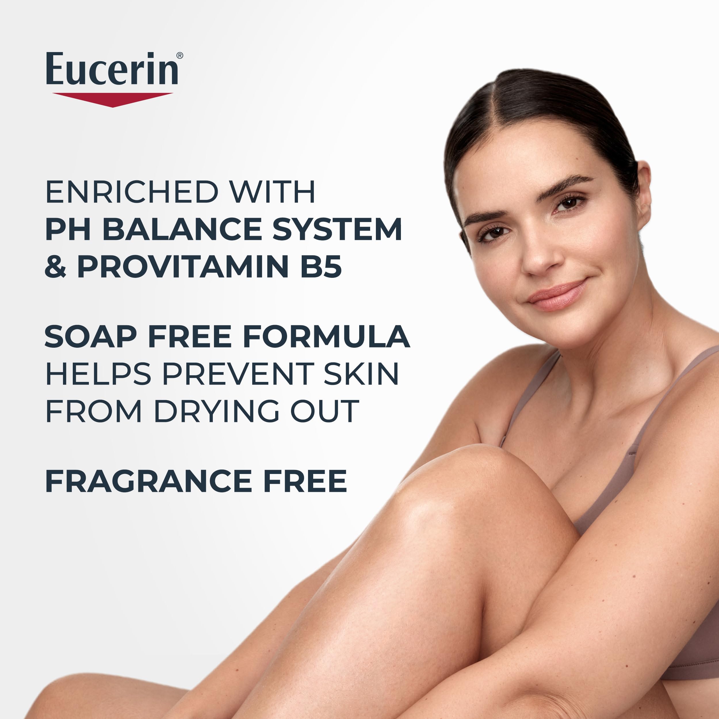 Eucerin Advanced Repair Body and Face Cleanser, 16.9 FL OZ | Body Wash and Face Cleanser with Provitamin B5, Gentle Wash for Normal to Dry, Sensitive Skin, Soap Free, Fragrance Free